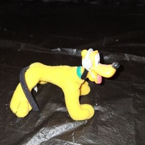 Disney Yellow Pluto Plush Figure with Green Collar Accent